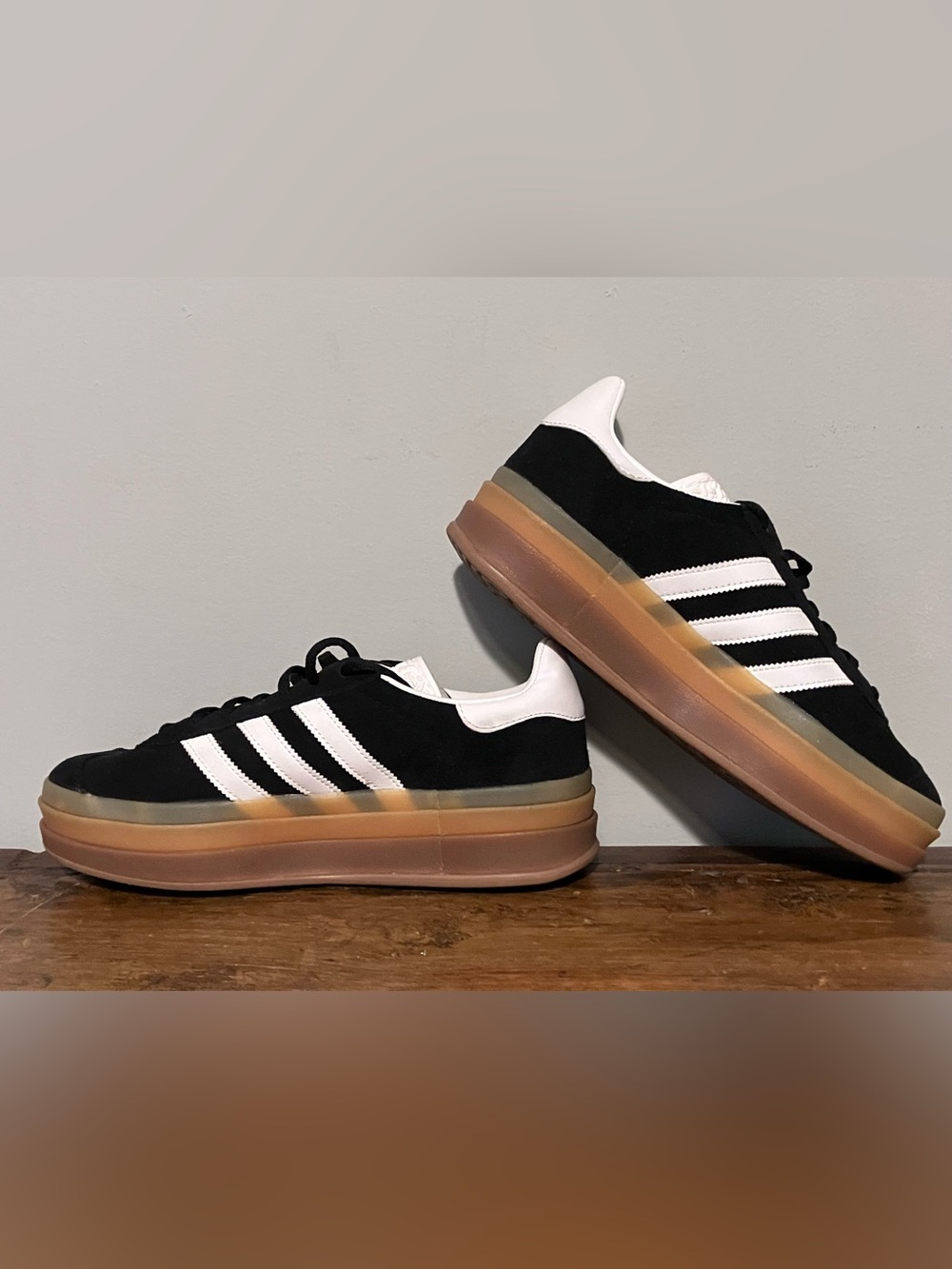 Womens adidas Gazelle Bold Athletic Shoe - Core Black / Cloud White - Picture 4 of 9